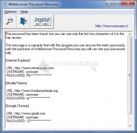 Pantallazo Webbrowser Password Recovery