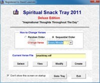 Pantallazo Spiritual Snack Tray 2011