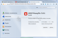 Pantallazo AVG PrivacyFix Firefox