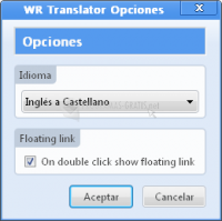 Pantallazo WordReference Translator