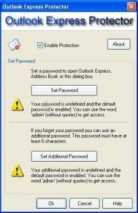 Pantallazo Outlook Express Protector