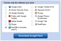 Pantallazo Google Pack
