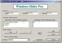 Pantallazo Windows Hider Pro