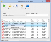 Pantallazo SoftPerfect File Recovery