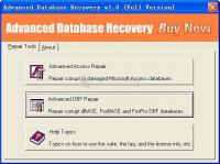 Pantallazo Advanced Database Recovery