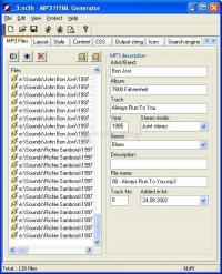 Pantallazo MP3 HTML Generator