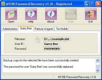 Pantallazo MYOB Password Recovery