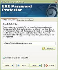 Pantallazo EXE Password Protector